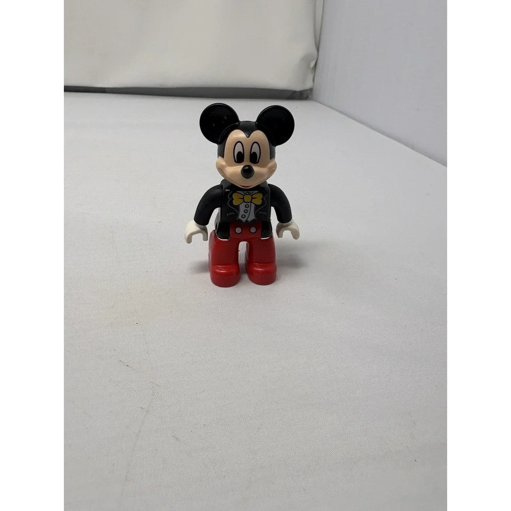 Lego Duplo Disney Mickey Mouse Figure Black Coat Yellow Tie Red Pants